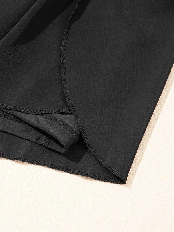 High Waisted Drawstring Swim Shorts