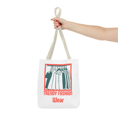 Trendy Fashion Wear Tote Bag – Retro Clothing Illustration All-Over Print