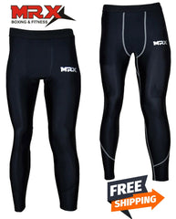 MRX Men’s Compression Base Layer Trousers – Black & Gray