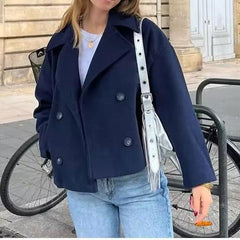 Women’s Autumn Winter Double-Breasted Wool Coat