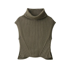 Women Clothing Turtleneck Knitting Vest