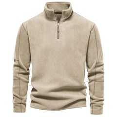 Men’s Stand-Collar Zippered Fleece Sweatshirt
