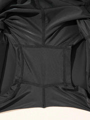 High Waisted Drawstring Swim Shorts