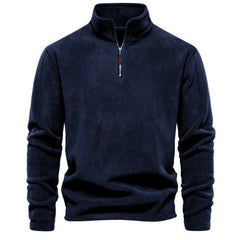 Men’s Stand-Collar Zippered Fleece Sweatshirt
