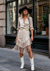 Double Buckle Western Waist Belt for Women