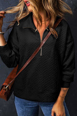 Saige Half Zipper Collared Sweatshirt