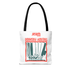 Trendy Fashion Wear Tote Bag – Retro Clothing Illustration All-Over Print