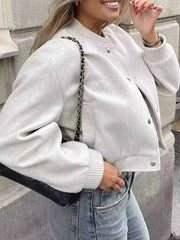 Snap Down Cropped Jacket