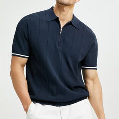 Men’s Short Sleeve Zipper Polo Shirt