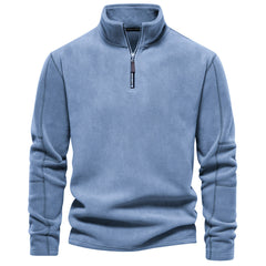 Men’s Stand-Collar Zippered Fleece Sweatshirt