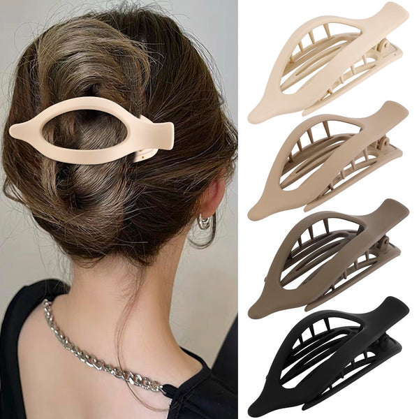 4PCS Large Matte Neutral Hair Claw Clips