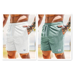 Men’s Summer Corduroy Lace-Up Drawstring Shorts