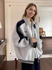 Zip Up Color Block Jacket