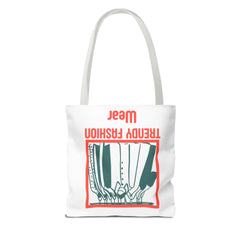 Trendy Fashion Wear Tote Bag – Retro Clothing Illustration All-Over Print