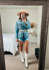 Double Buckle Western Waist Belt for Women