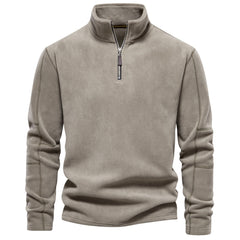 Men’s Stand-Collar Zippered Fleece Sweatshirt