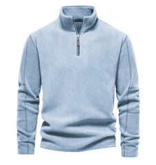 Men’s Stand-Collar Zippered Fleece Sweatshirt