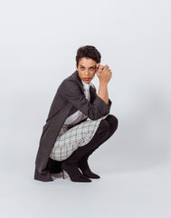 Worsted Flannel Long Trench Coat Gray Women’s Elegant Outerwear