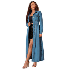 Women’s Denim Button Cardigan Coat Dress