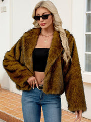 Women’s Plush Faux Fur Coat – Warm & Cozy