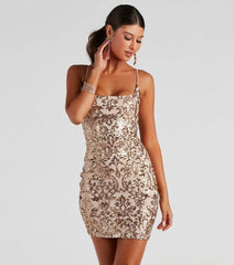 Women’s Summer Sequined Slim Mini Dress with Suspenders