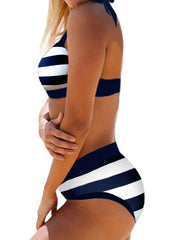 Navy Stripe Tankini Bikini Set S-6XL