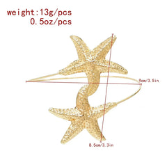 Golden Alloy Starfish Arm Bracelet – Summer Beach Cuff