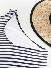 Circyy Women's Striped High-Waisted Bikini Set