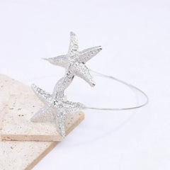 Golden Alloy Starfish Arm Bracelet – Summer Beach Cuff