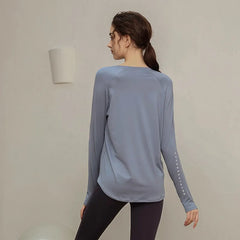 Long Sleeve Yogawear Blouse Workout Gym Clothing