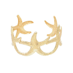 Golden Alloy Starfish Arm Bracelet – Summer Beach Cuff