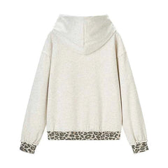 Leopard Patchwork Hooded Commuter Sweatshirt