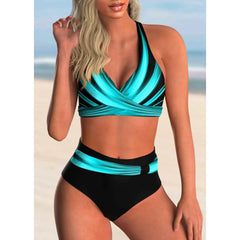 Navy Stripe Tankini Bikini Set S-6XL