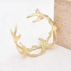 Golden Alloy Starfish Arm Bracelet – Summer Beach Cuff