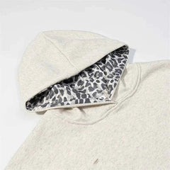 Leopard Patchwork Hooded Commuter Sweatshirt