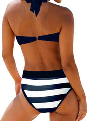 Navy Stripe Tankini Bikini Set S-6XL