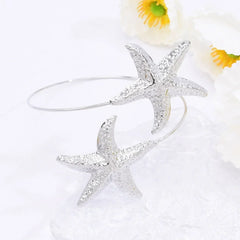 Golden Alloy Starfish Arm Bracelet – Summer Beach Cuff