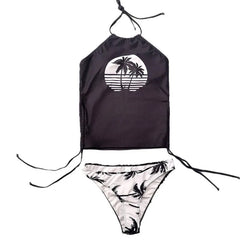 GlamWave: Women's Tied Halter Tankini Set