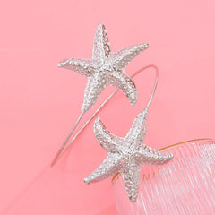 Golden Alloy Starfish Arm Bracelet – Summer Beach Cuff