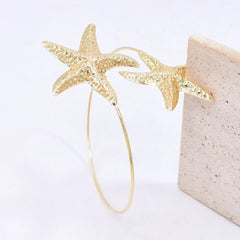Golden Alloy Starfish Arm Bracelet – Summer Beach Cuff