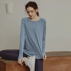 Long Sleeve Yogawear Blouse Workout Gym Clothing