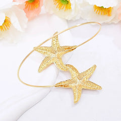 Golden Alloy Starfish Arm Bracelet – Summer Beach Cuff