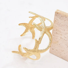 Golden Alloy Starfish Arm Bracelet – Summer Beach Cuff