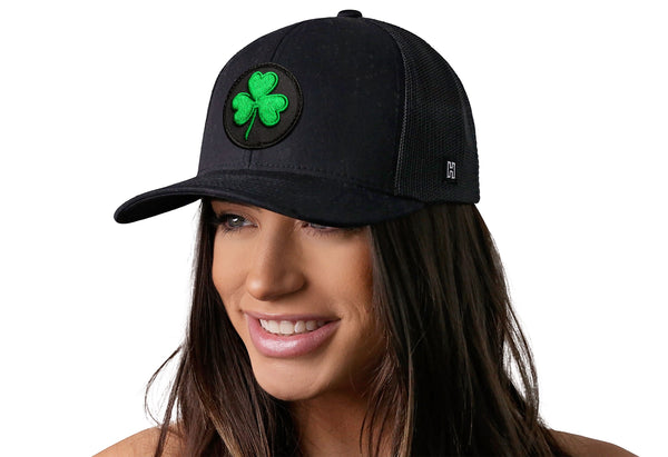 Shamrock Trucker Hat  |  Black St Patrick's Day Snapback