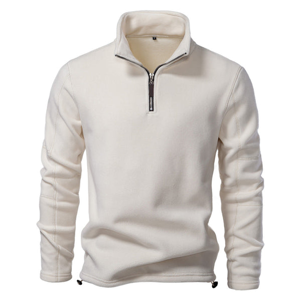 Men’s Stand-Collar Zippered Fleece Sweatshirt