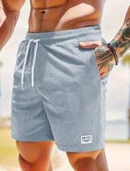 Men’s Summer Corduroy Lace-Up Drawstring Shorts