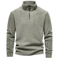 Men’s Stand-Collar Zippered Fleece Sweatshirt