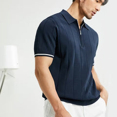Men’s Short Sleeve Zipper Polo Shirt
