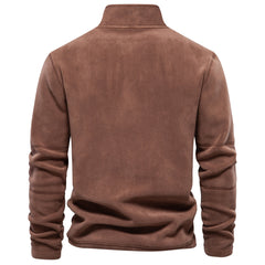 Men’s Stand-Collar Zippered Fleece Sweatshirt