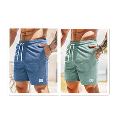 Men’s Summer Corduroy Lace-Up Drawstring Shorts